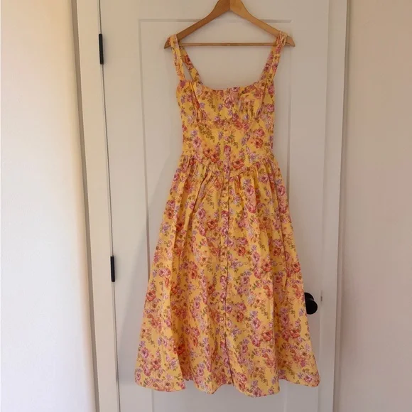 House of CB Tatiana Corset Dress | Yellow Floral - Picture 3 of 8